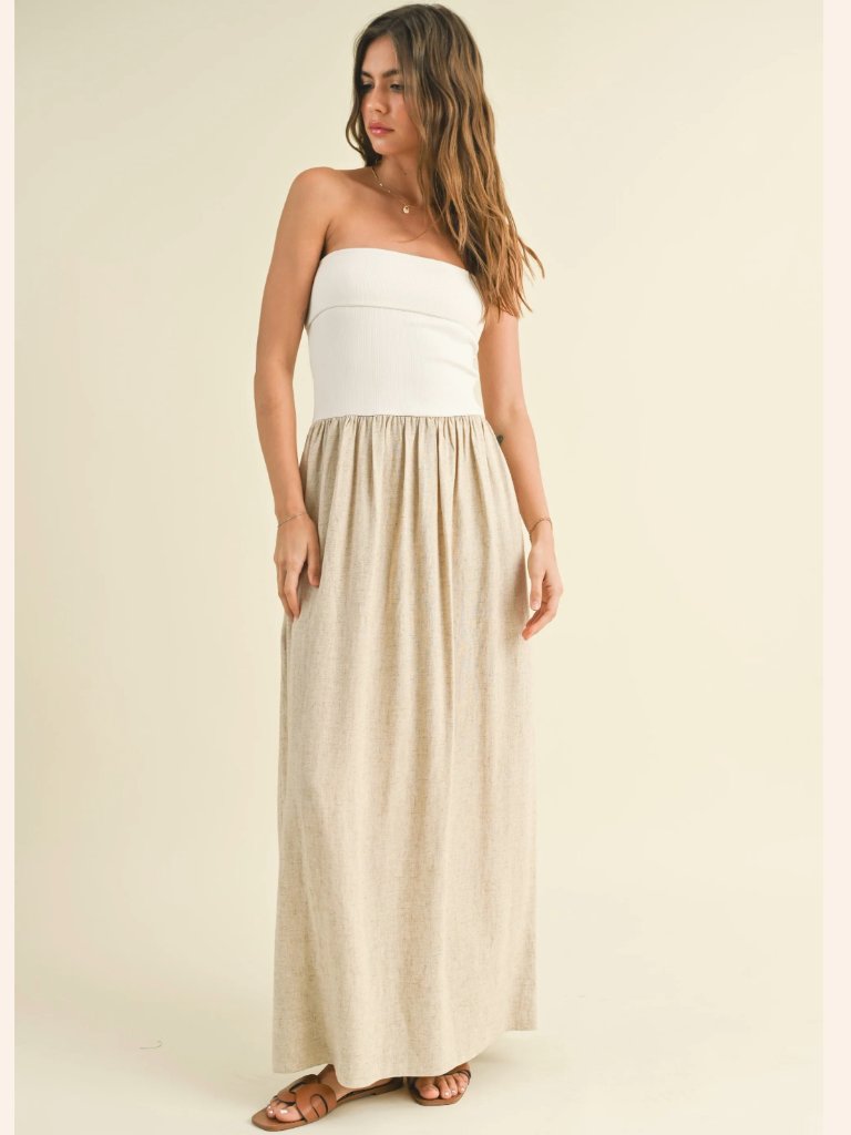 Strapless Linen Dress